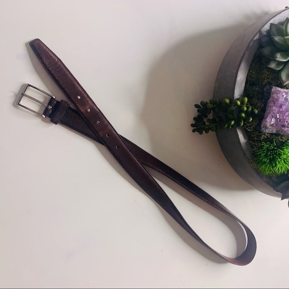 Coach Handcrafted Tumbled Cowhide Mocha Brown Belt women’s 36” - Picture 10 of 10